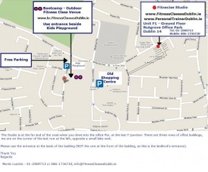 map-directions-fitnecise-studio-fitness-exercise-classes-in-south-dublin-rathfarnham-dundrum-nutgrove-churchtown-ballinteer-templeogue-dublin-14-personal-trainer Map with directions to our Fitnecise Studion in South Dublin for Fitness Exercise Classes and Personal Training Trainer for Pilates Yoga Bootcamp Boot Camp