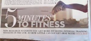 5 Five Minutes to Fitness article Interval Training - HIIT Hight Intensity Interval Training - Tabata Training for fitness and Health