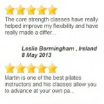 Reviews Testimonials Opinions Fitnecise Studio Martin Luschin Fitness Pilates Classes Personal Training in Churchtown South Dublin Ireland
