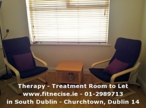 Therapy Treatment Room available to rent, to let, for hire in South Dublin Churchtown, close to Dundrum Rathfarnham Ballinteer Rathmines Templeogue Nutgrove