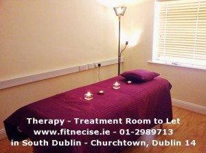 Therapy Treatment Room available to rent, to let, for hire in South Dublin Churchtown, close to Dundrum Rathfarnham Ballinteer Rathmines Templeogue Nutgrove