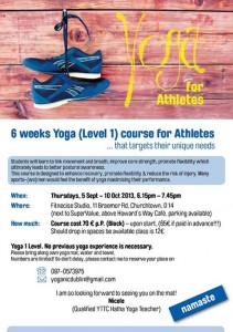 Yoga for Sport Folks Athletes - Sport Specific Yoga in South Dublin 14 16 Churchotwn Fitnecise Studio Ireland with Nicole Bork